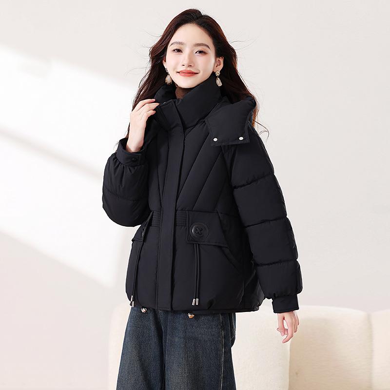Padded clothes women's short winter hooded padded clothes thickened warm padded jacket