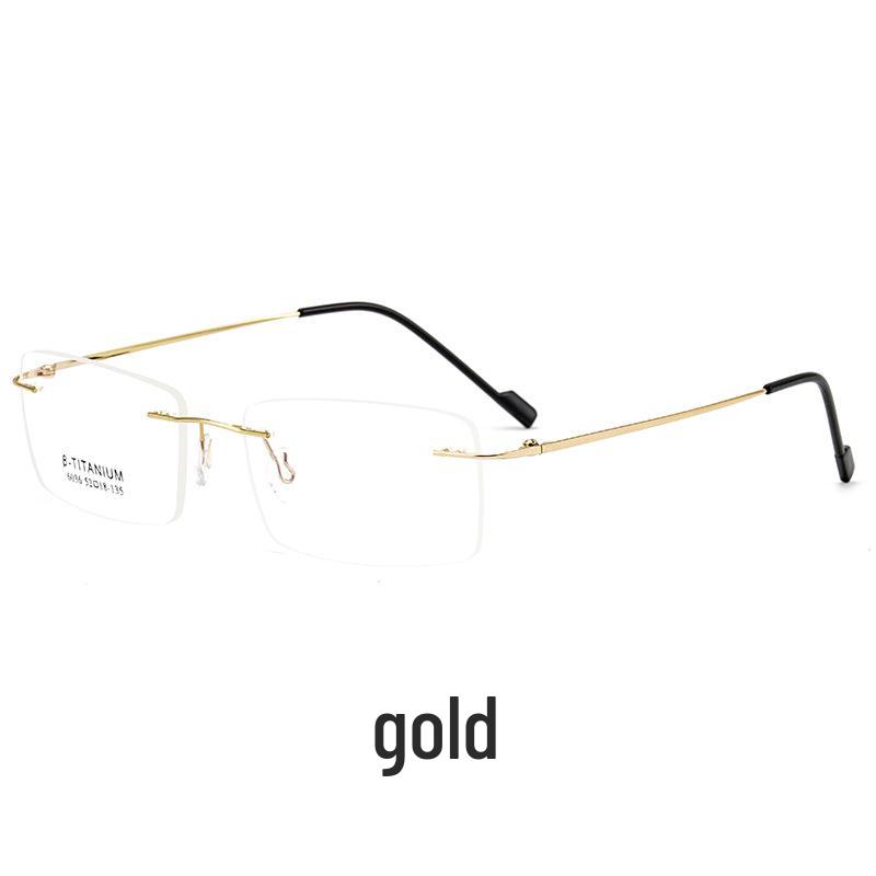 Men's Business Rimless Super Elastic Alloy Eyeglass Frame, Ultralight & Stylish for Myopia