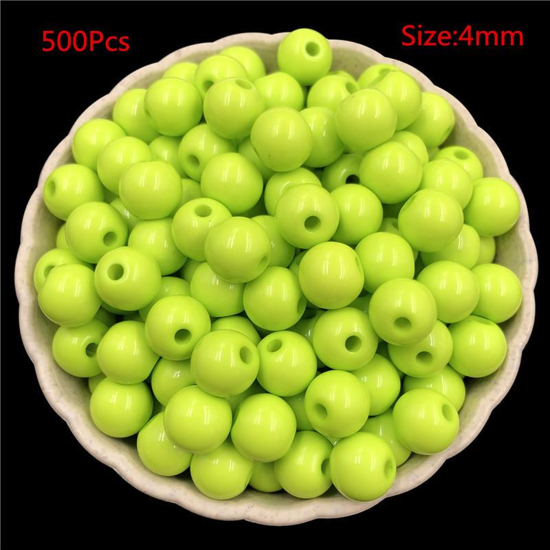 4mm/500 stk Bakte farge hirseperler Glassperler løse perler Kryssperler DIY Materiale Ensfarget risperler DIY perler Håndlagde løse plastperler