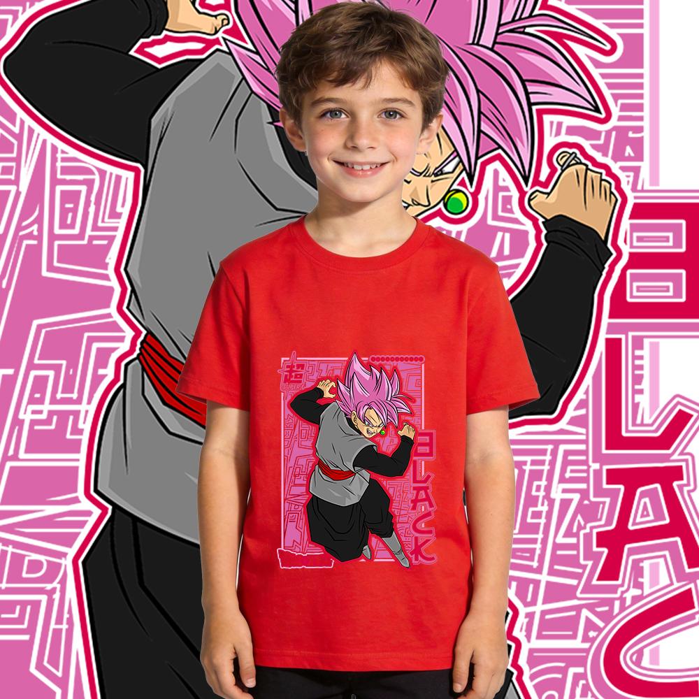Dbz Black Goku Anime Kids Cotton Printed T Shirt Boys Girls Casual Soft Breathable Top Summer Clothes 100