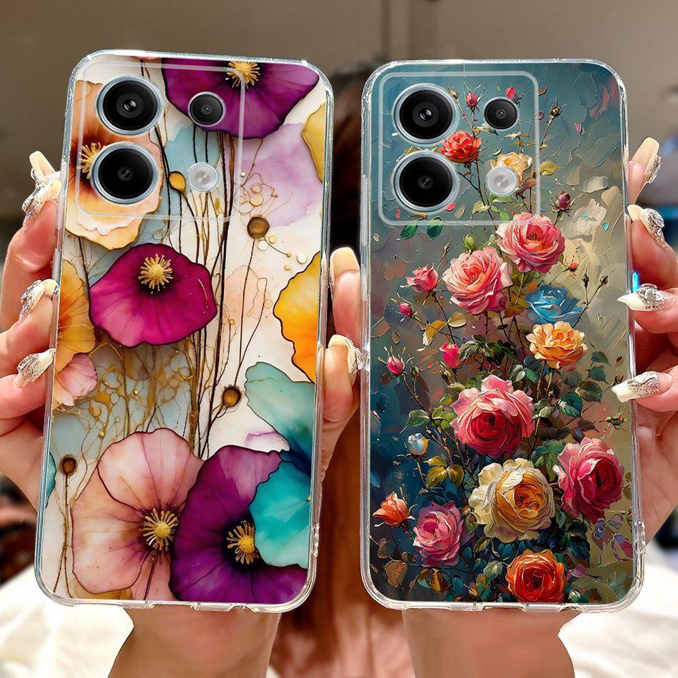 For Xiaomi Poco X6 Pro PocoX6 Elegant Floral Butterfly Phone Case For Poco X 6 X6Pro Soft Silicone TPU Cases