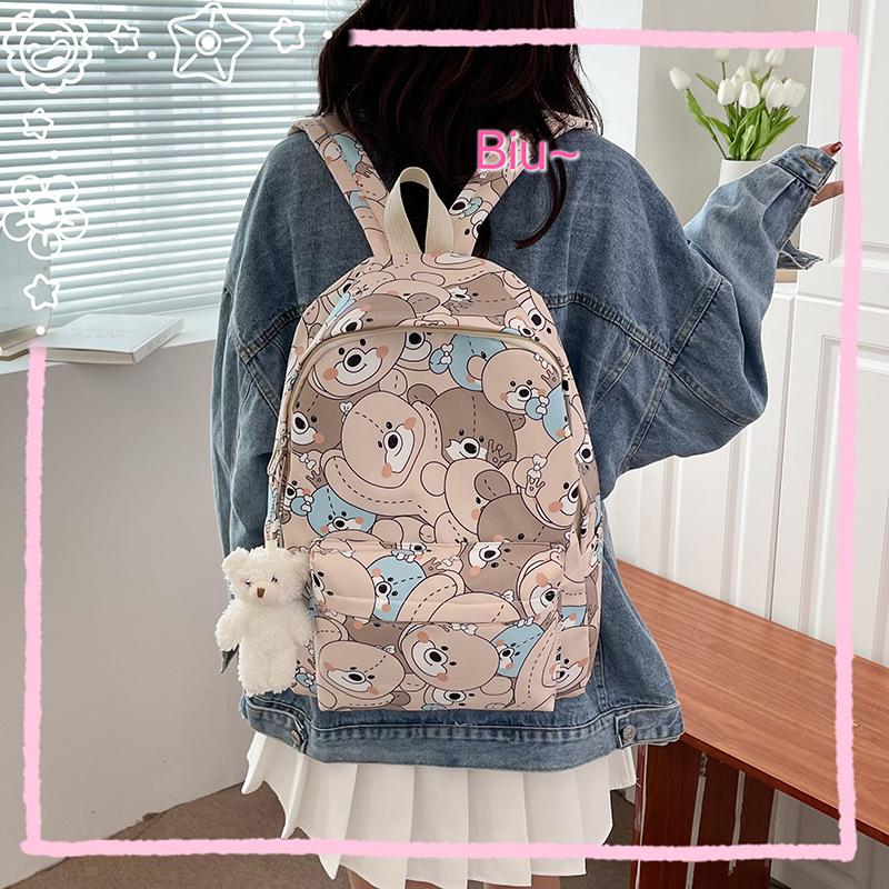 Schoolbag1011 new personalized backpack graffiti middle school student schoolbag women's outdoor leisure travel backpack without pendant
