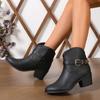 Shoes for Women's Platform Boots Elegant Woman Heeled Shoe Autumn Winter 2025 Coshift Heels Round Head Waterproof Short Barrel