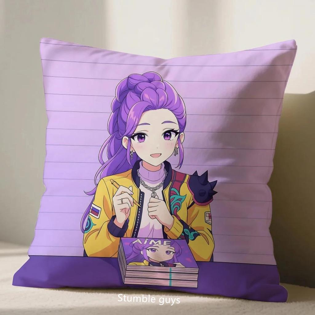 Demon Hunters Anime 45X45cm Pillowcase Sofa Kpop Cushion Cover Soft Touch