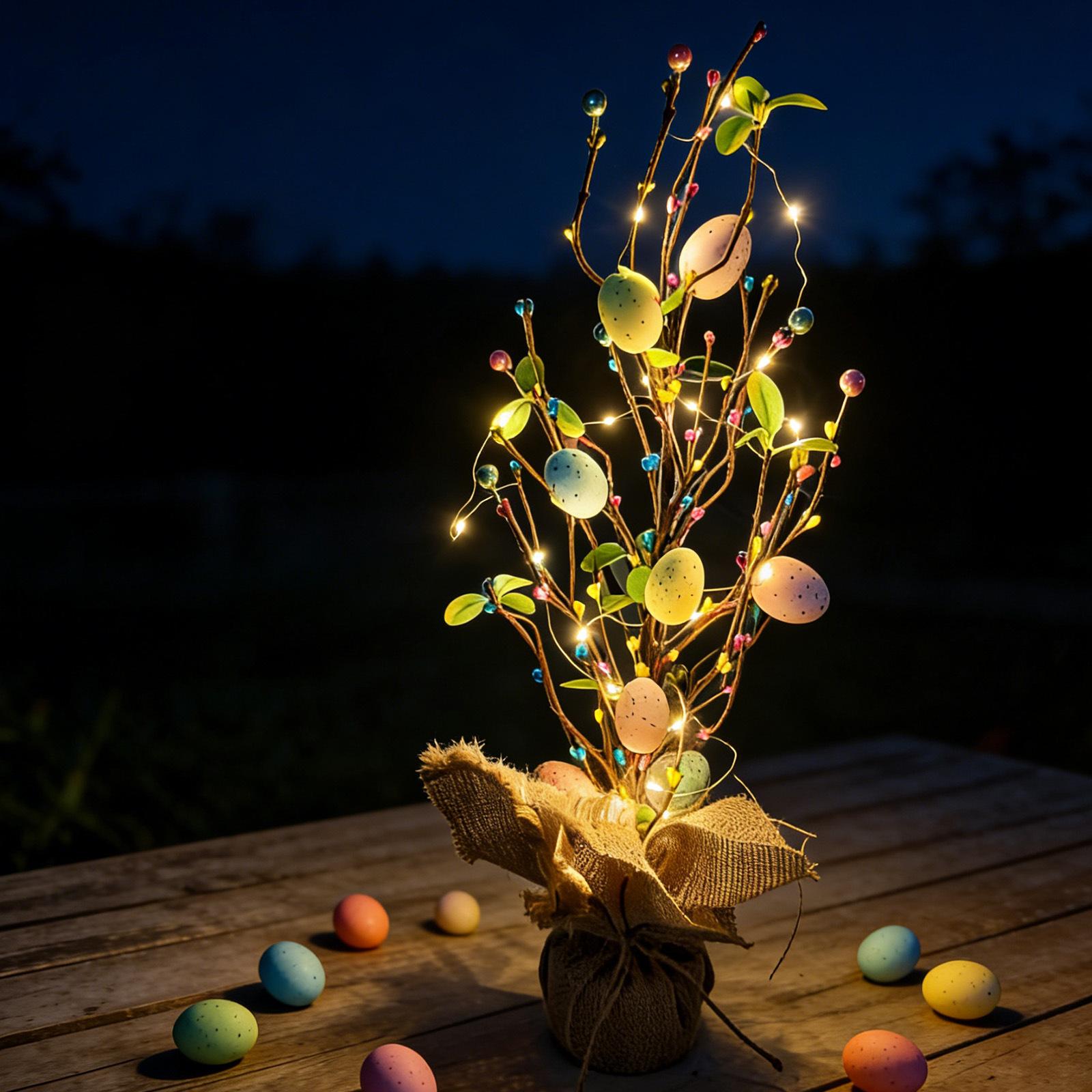 

Easter Egg Display Piece - Realistic Potted Egg With Light Decoration One Size