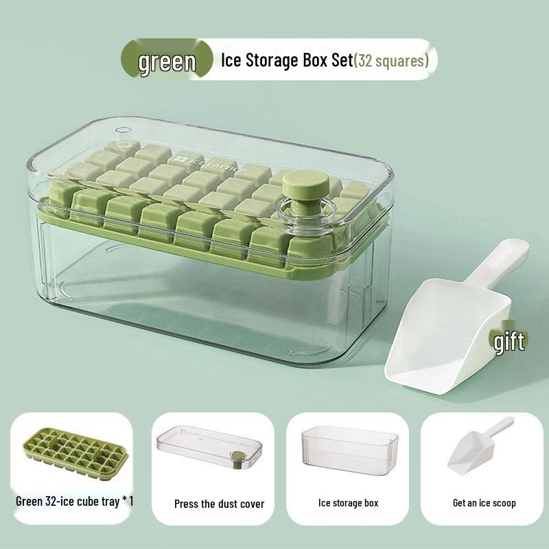 Easy-Release Ice Cube Tray Mold - Quick-Freeze Storage Box for Homemade Ice Cubes 23*12.5*10 cm