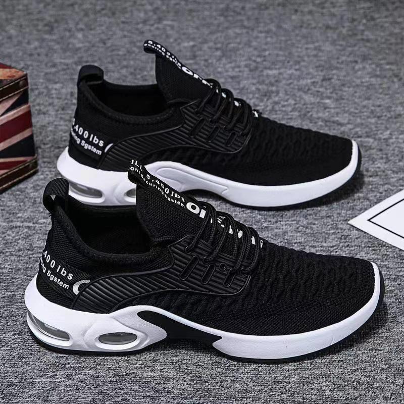 Summer Men's Casual Shoes New Men's Sports Shoes Flying Knit Breathable Fashion Korean Style Running Shoes Men's Shoes