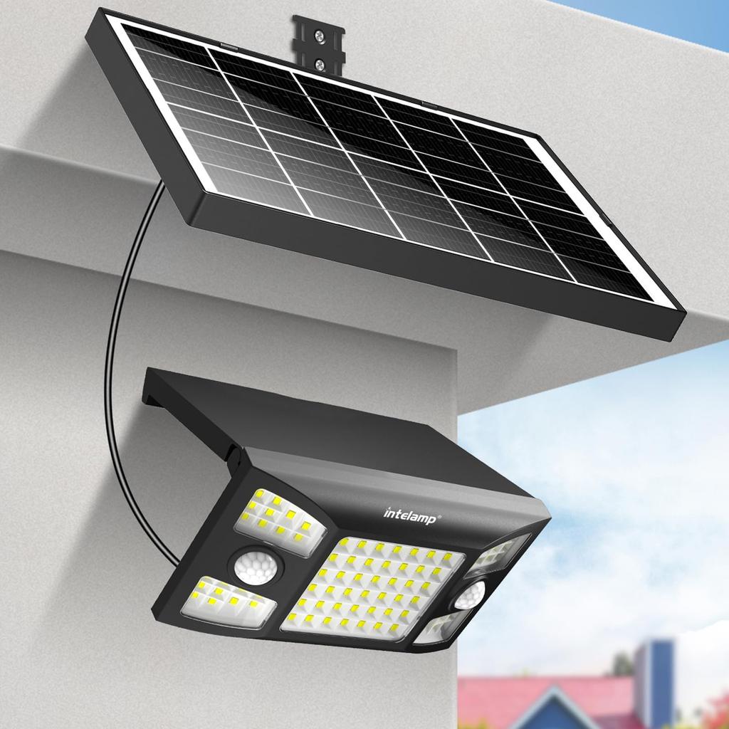 Intelamp Sensor Solar 2026 New Year Sale Large Maximum Lumens of 2000 6500K Daylight Two Easy Indoor Large Solar Wall for Emergency Parking and