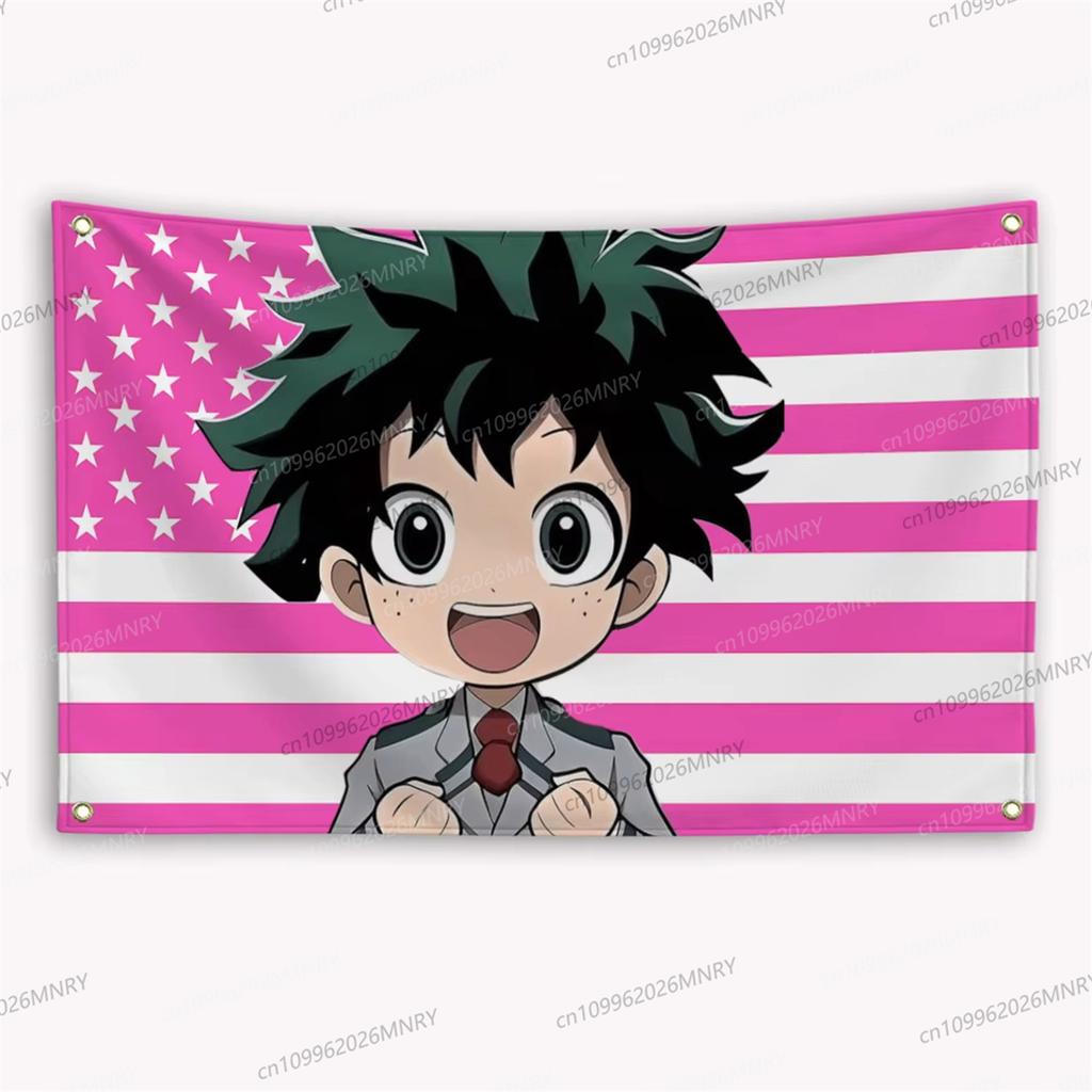 My HHero Academias Bakugou Katsuki American Flag Banner Tapestry Funny Flags for room Tapestry Outdoor Decors Garage Decoration