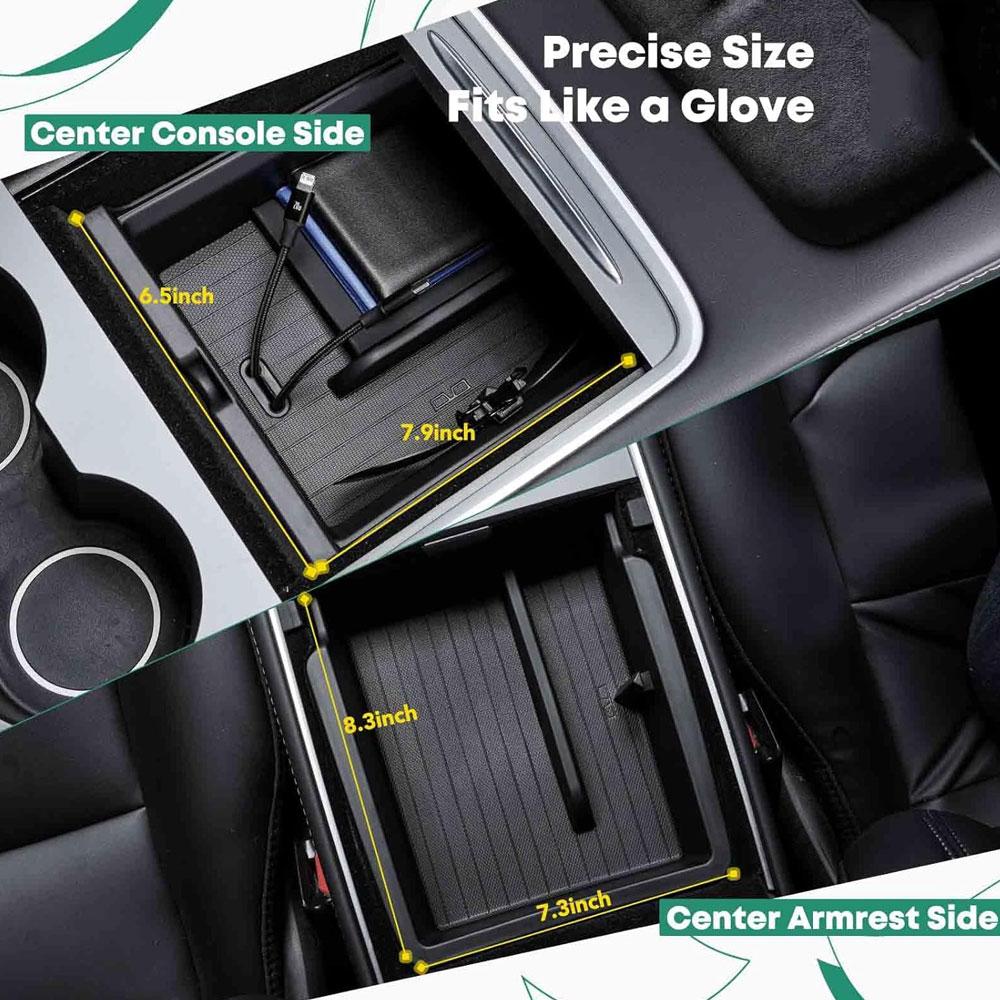 AABLT1 Center Console Organizer Tray Fit For Tesla Model 3 & Model Y 2021-2023 Center Lower Bottom Storage Box with Sunglass Holder