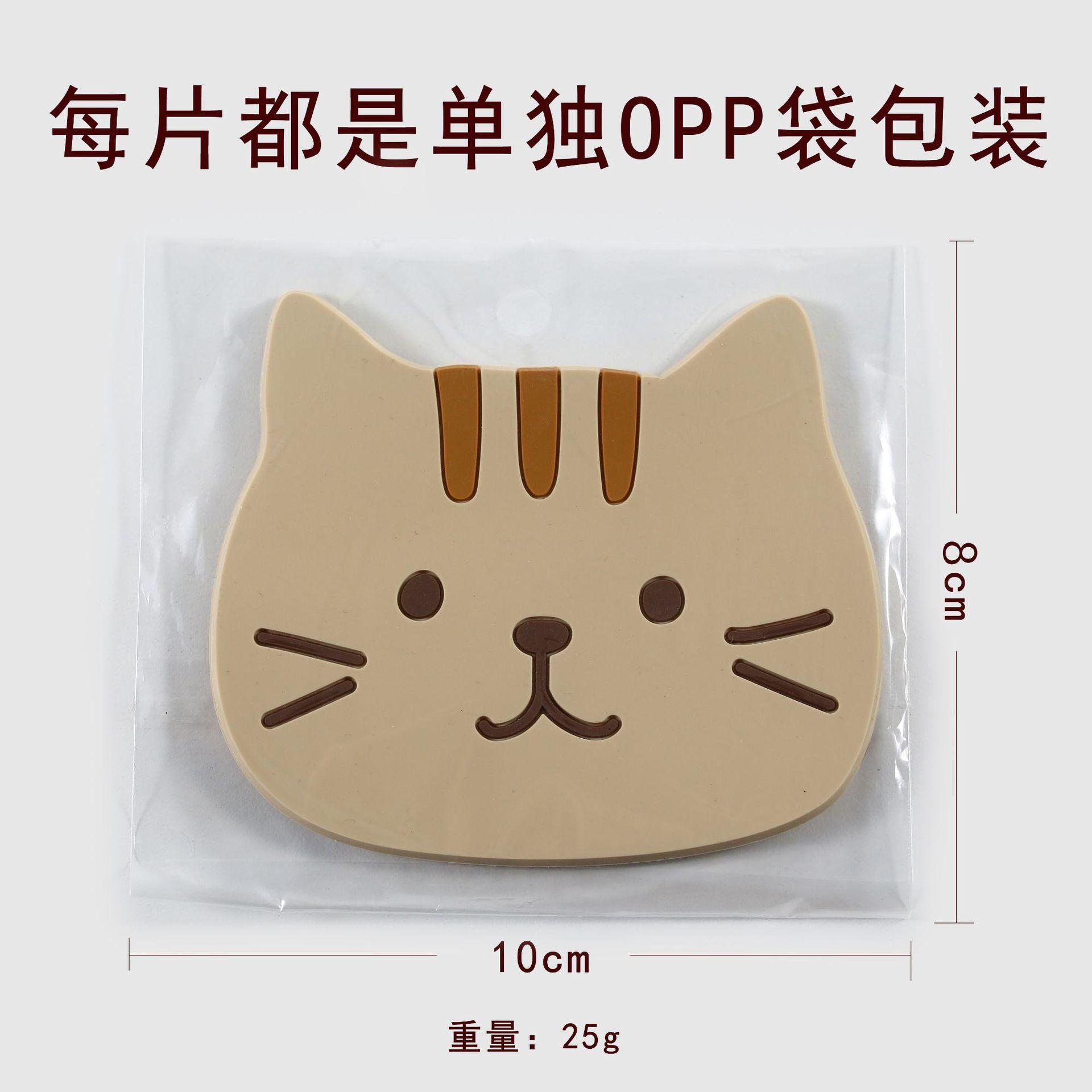 

Милі підставки для чашок з котами, багаторазові силіконові підставки для напоїв, нековзні, у формі мультяшних котів, килимок для чаю, підставка для чашки, прикраса столу 10x8 cm червоний