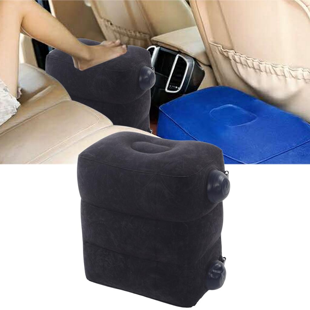 Inflatable Foot Rest Promote Blood Circulation Relieve Fatigue PVC Flocking Inflatable Footrest Cushion for Travel