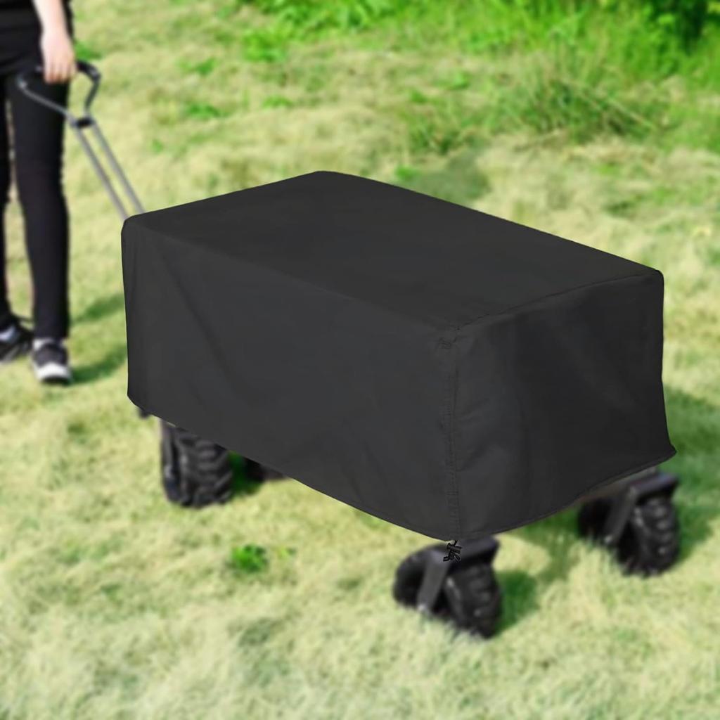 Folding Wagon Cover for Garden Wagon, D22 x W38 x H20, High Density Waterproof,Utility Wagon Cart Cover only Black