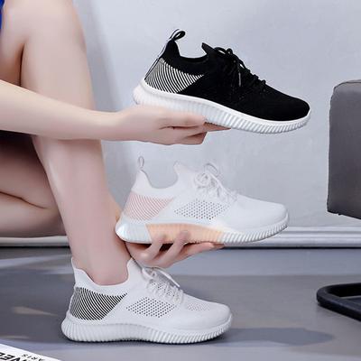 Nuevo Zhenfei Tejido Zapatilla Casual de Mujer Malla Transpirable Suela Blanda Zapatos de Coco Zapatos para Correr