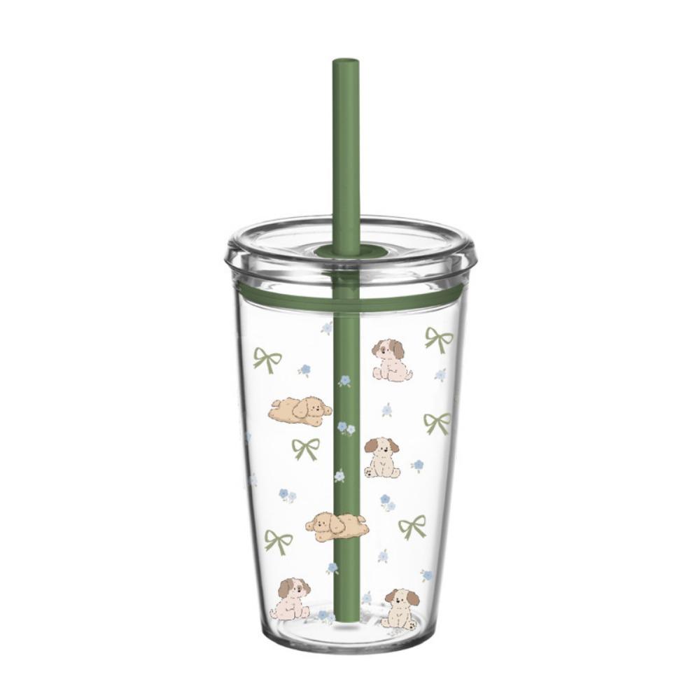 450ML Straw Cup Tritan Water Cup Portable Milk Tea Cup  Sports Fitness