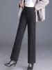 Winter Warm Woolen Wide Leg Pants Korean Fashion High Waist Thick Wool Blend Straight Pantalones Casual Classic Solid Trousers New