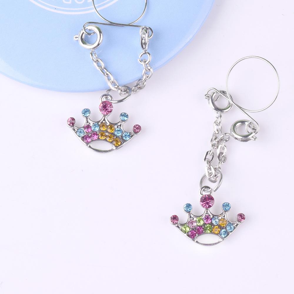 Menschliche Punktion Schmuck Prinzessin Krone Krone Schöpfung Diamant Milch Milch Nagel gefälschte Biping Nippel Schmuck