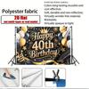 Party Backdrop 40Th Birthday Stars Crown Sparkle Flat Parties Balloons Golden Numbered Celebration Photo Booth Front Door Decor