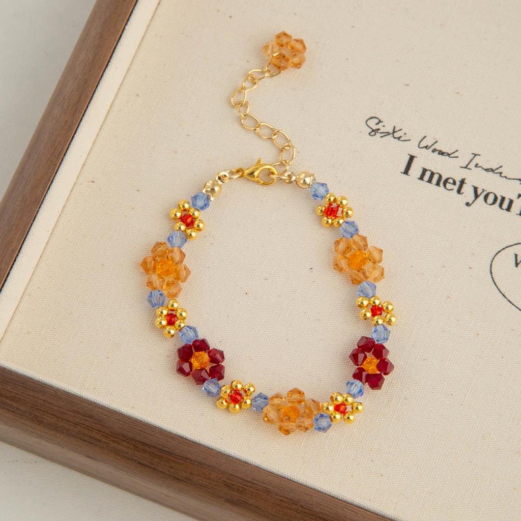 Pastoral Retro Colorful Flower Clavicle Necklace - 2026 Light Luxury Women's High-End Bracelet Necklace
