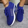 Women's Knit Slip-On Casual Shoes, Lightweight Fashion Flats, Plus Size Spring Summer Footwear