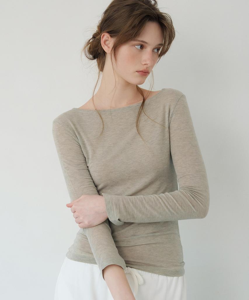 LETTERA Boat Neck Slim T-Shirts