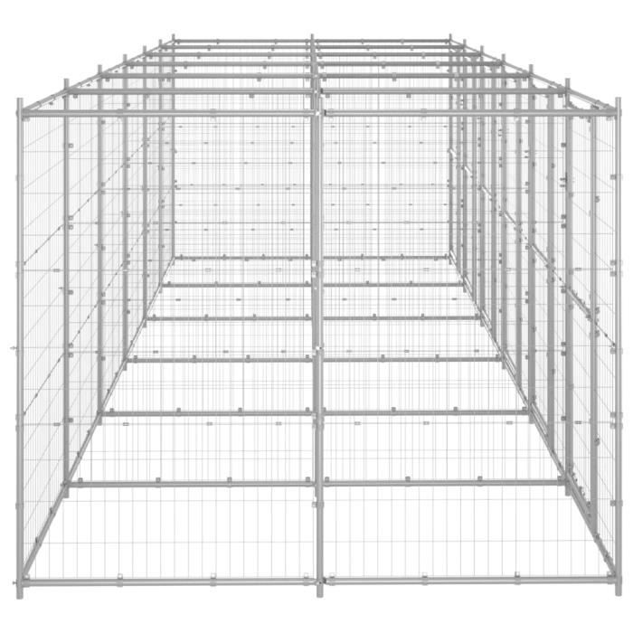 VidaXL Outdoor Kennel, Galvanized Steel 14.52 M²