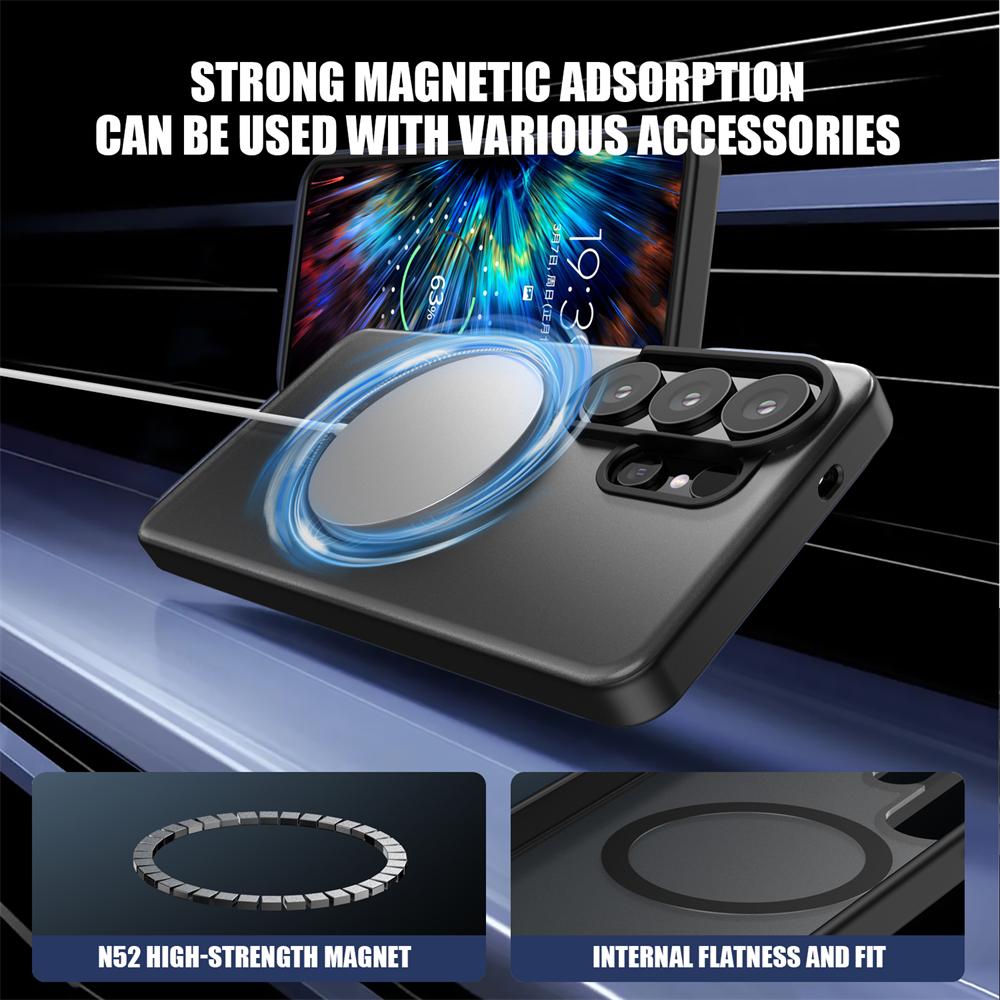 For Samsung Galaxy S26 Ultra S26 Plus For Magsafe Matte Translucent Phone Case Magnetic Wireless Charging Shockproof Clear Cover