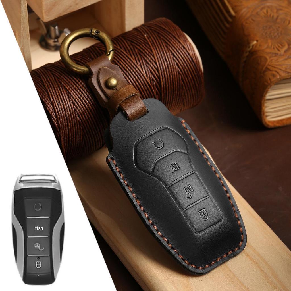 BYD Dolphin Qin Plus DMI Genuine Cowhide Car Key Case