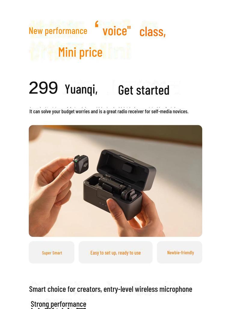 DJI Mic Mini: Wireless Noise-Reduction Clip-On Microphone for Live Broadcasting, Vlogs, Interviews, and Mobile Phone Recording.