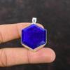Facettierter blauer Saphir-Anhänger, Edelstein-Anhänger, handgefertigter Schmuck, 925er Sterlingsilber-Anhänger, neuestes Design, Boho-Schmuck, Geschenk für Sie
