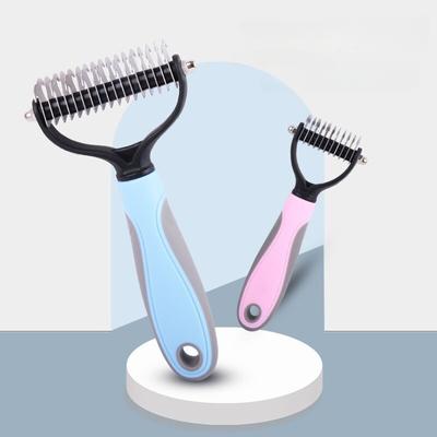 Pets Fur Knot Cutter Cat and Dog Hair Removal Comb Double-sided Stainless Steel Open Knot Comb