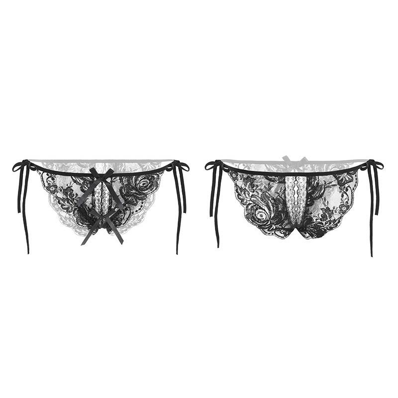 Sexy Plus-Size Lace Women'S Panties Hollowed-Out Sexy Mid-Waist Seamless Thong