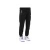 Li Ning Badminton Series Solid Color Logo Print Cuffed Fleece Casual Pants Men Bottoms Black AKLS985-2