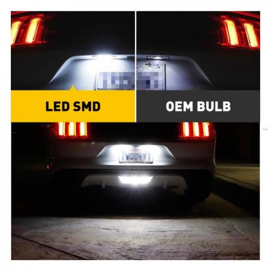 2Pcs Bright Bumper Rear White LED License Light For Plate Ford Mustang 2015-