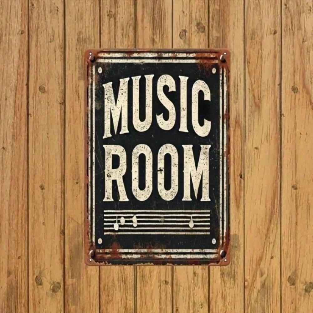 Vintage Metal Music Wall Sign 20x30cm Retro Bar Studio Decor