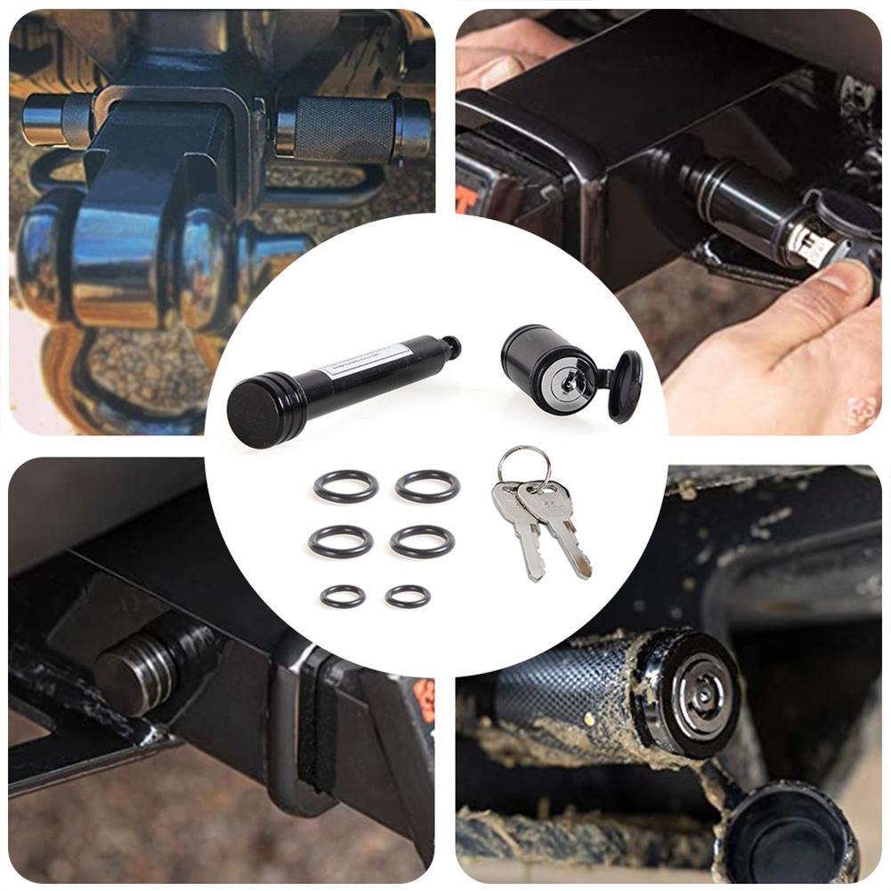 Trailer Hitch Locking Pin Fits 2 Inch Receiver Tow Receiver Hitch Lock 5/8 Inch Pin Anti-Rattle O-Rings for Tow Truck Boat Bike