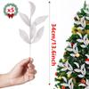 5Pcs Christmas Decoration Glitter Leaves 34cm Artificial Christmas Tree Ornament for Home Decor DIY Wreath Crafts Gift Accessory