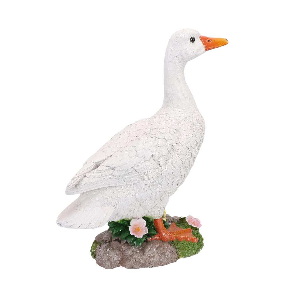 Porch Goose Statue Resin Duck Figurine Animal Sculpture for Indoor Outdoor Garden Lawn Yard Decor