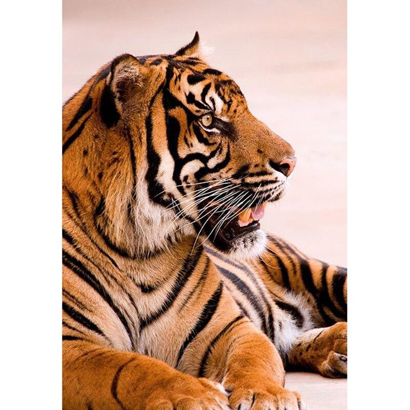 New 5D DIY Diamond Painting Tiger Diamond Embroidery Animal Scenery Cross Stitch Full Round Drill Home Decor Manual Gift
