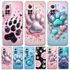 Transparent Phone Case for Xiaomi Mi 14 13 12 11 Ultra 13T 12T 11T Poco X3 NFC F3 F6 Pro Lite Soft TPU Dog Paw Print Aesthetics