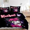 Kawaii Halloween Kuromi Print 3Pcs Bedding Setduvet Cover With 2 Bedropillowcase Home Birthday Gift