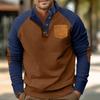 Spring and Autumn Men's Outdoor Casual Stand Collar Loose Corduroy Color Pullover Hoodie