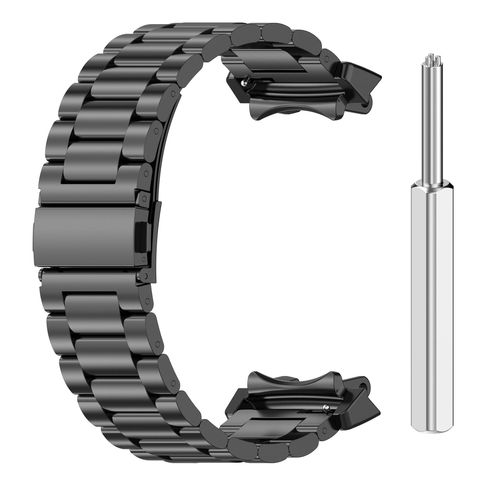 

For Huami Amazfit T-Rex 3 Watch Band Replacement Metal Strap Adjustable Three-Bead Black