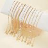 12pcs Minimalist Heart Pearl Rhinestone Snake Chain Bracelet Set for Women Elegant Gold Color Dates Vacations Daily Wear Jewelry