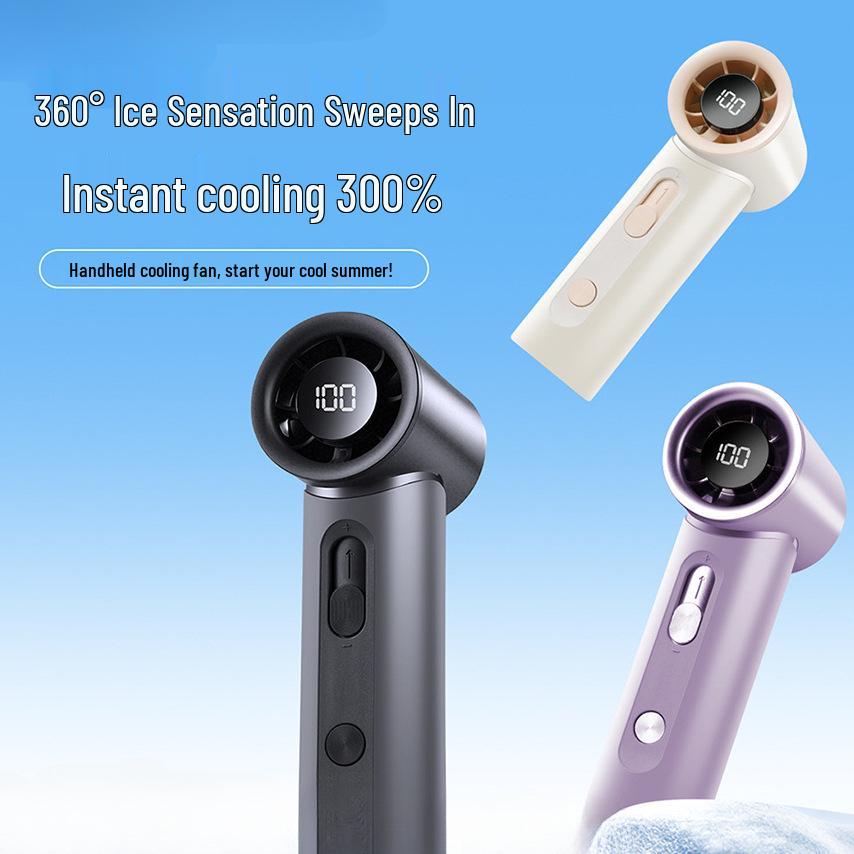 Portable USB Pocket Fan with 100-Speed Stepless Control for Strong Outdoor Wind