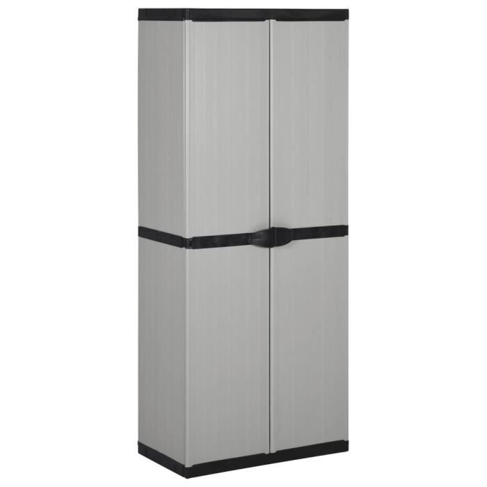 Armoire de rangement - vidaXL - 340984 - 3 étagères - Gris/noir - 68x40x168cm