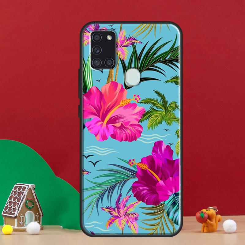 Tropical Aloha Hibiscus  Pattern Cover For Samsung Galaxy A54 A34 A14 A32 A12 A22 A52 A72 A13 A33 A53 A50 A52S A51 A71 Back Case