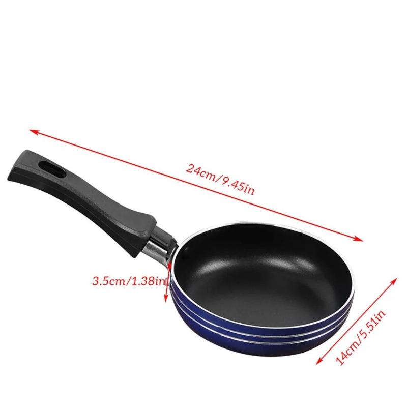 Mini Padella 12cm/14cm/16cm Padella Antiaderente in Acciaio Padella Pentola Pentolino Uso Domestico Padella per Uova Colore Casuale Per Utensili da Cucina