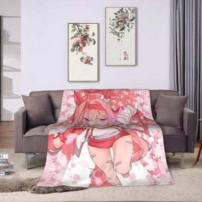 Super Warm Blanket Airplane Travel Haru Urara Y2K Umamusume Throw Blanket Flannel Bedspread For Bedroom Pattern Sofa Bed Cover