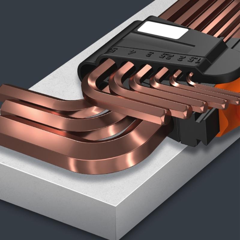 9Pieces L Type Double-End Screwdriver Hex Wrench Set Allen Key Hexagon Flat Ball Hexagonal Spanners Key Set Hand Tools